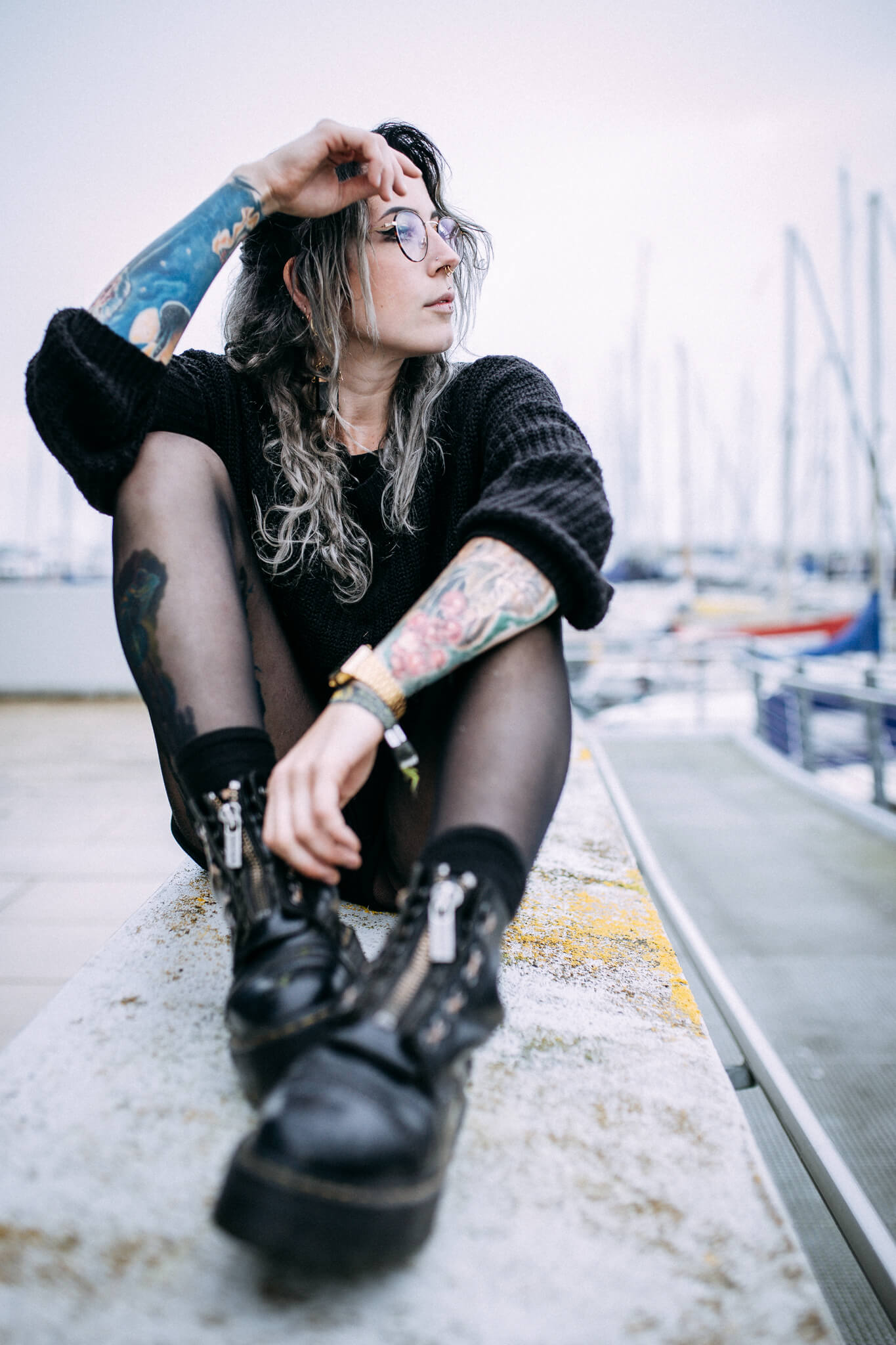 Blick des Models beim Porträtshooting in Schilksee